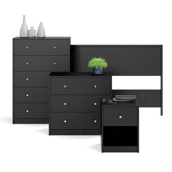 Black - 3 Drawer Chest 3 Drawer With Metal Handles /& Runners Home Livingroom Hallway Storage Wellgarden Black Chest of Drawers Bedroom Furniture Tall Chest of Drawers