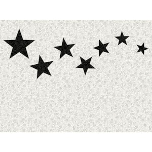 Dove Grey Terrazzo SymbolsandShapes Stars Black On Wall Mural