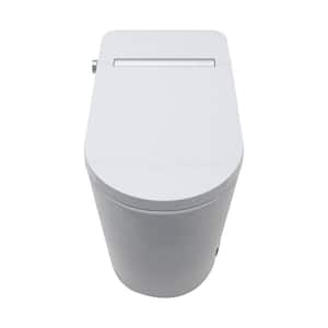 Elongated Heated Seat Bidet Toilet 1.28 GPF in White with Foot Sensor Flush, LED Display, Warm Water Wash, Dryer