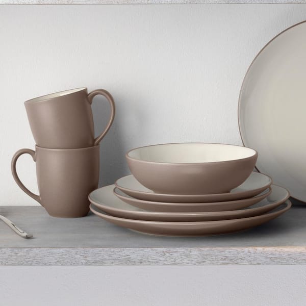 Colorwave Clay 12 fl. oz. (Tan) Stoneware Mugs (Set of 4)