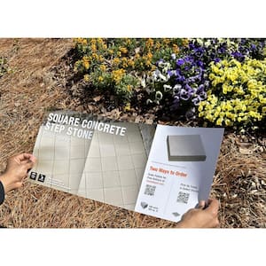 Paper Sample Only: 12 in. x 12 in. Gray Square Concrete Step Stone Sample Board (1-Piece)