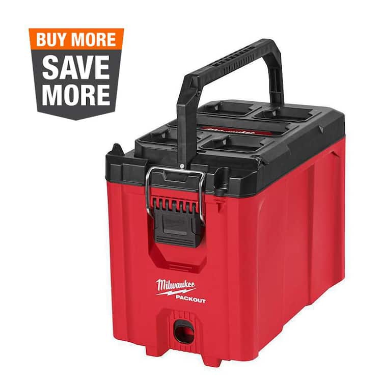 Milwaukee PACKOUT 10 in. Compact Portable Tool Box with Adjustable Dividers and Interior Storage Tray