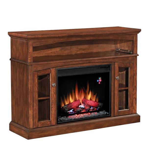 Chimney Free 48 in. Media Console Electric Fireplace in Carmel Oak-DISCONTINUED