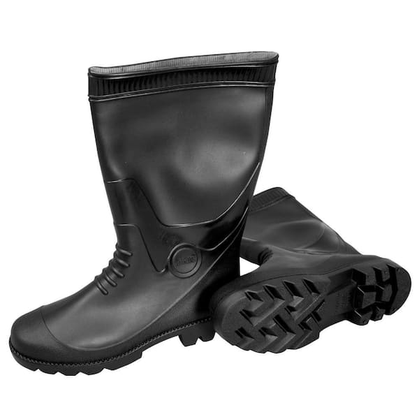 Unbranded Unisex 16 in. Height Waterproof PVC Rubber Boots - Black Size 10