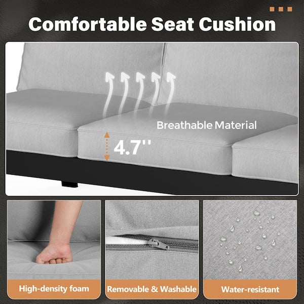 SUNVIVI Outdoor Aluminum Lounge Chair with Light Gray SUNVIVI Outdoor Aluminum Lounge Chair with Light Gray