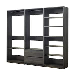 Prosper 94.5 in. W Gray Tower System Freestanding-Shelf Walk-in Wood Closet System