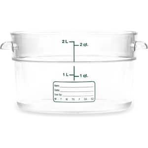 2 qt. Polycarbonate Round Storage Container in Clear (Case of 12)