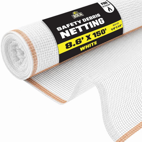8.6 ft. x 150 ft. White Fire Resistant SafetyShield Safety Netting