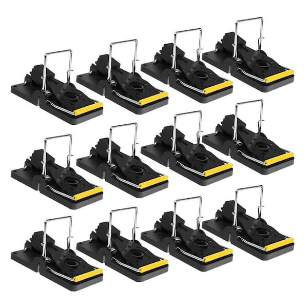 Indoor/Outdoor Snap Animal Bait Trap Quick and Effectively Safe Mice Traps for House Indoor/Outdoor, Black (12-Pack)
