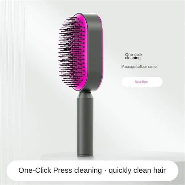 Aoibox Self Cleaning Hair Brush in Pink, 3D Air Cushion Massager Brush,  Promote Blood Circulation Anti Hair Loss SNSA10HL067-PK - The Home Depot