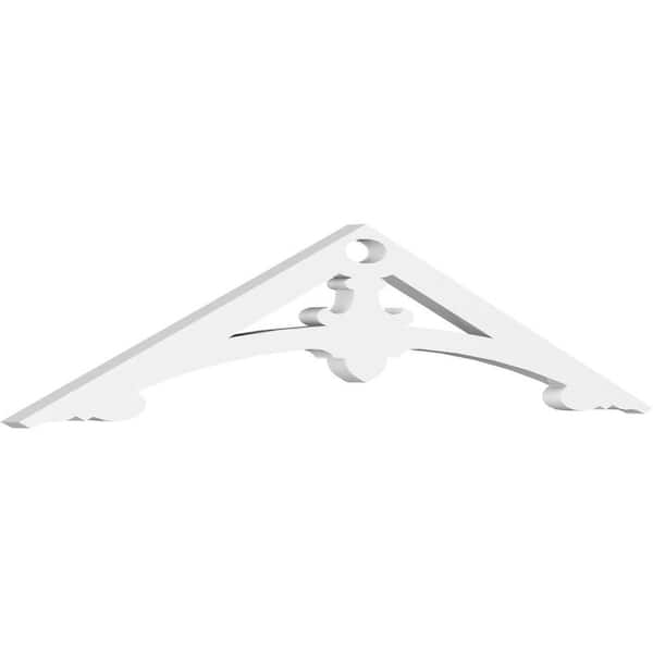 1 in. x 36 in. x 7-1/2 in. (5/12) Pitch Sellek Gable Pediment Architectural Grade PVC Moulding