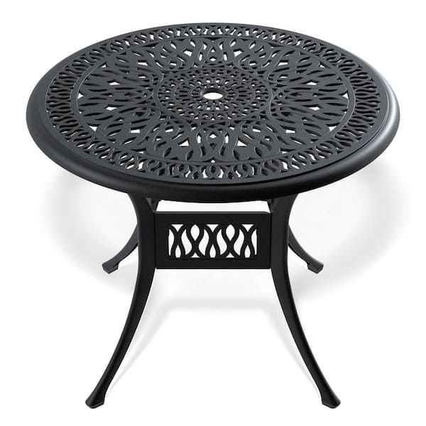 amazon black patio umbrella Amazon.com : 9' Patio Umbrella with Black Canopy and White Fringe Accents,  Black Frame Market Umbrella for Patio, Deck, and Backyard by Sun-Ray : Patio,  Lawn & Garden