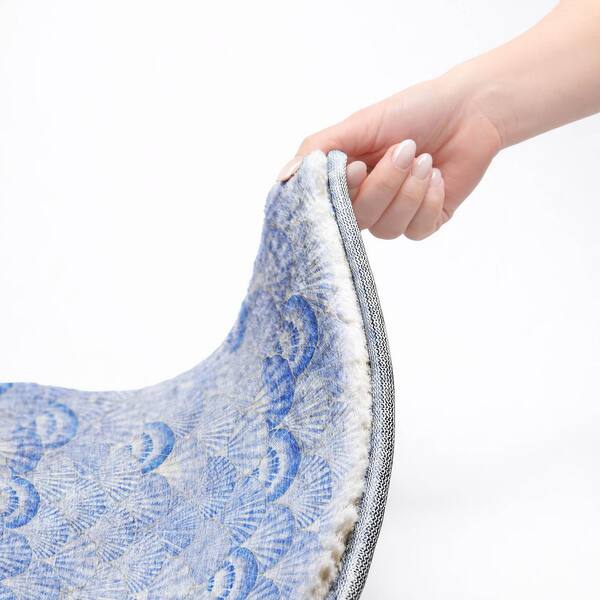Dream Shag Premium Machine Washable Abstract ADS181 Blue 8 ft. x 8 ft. Round Rug