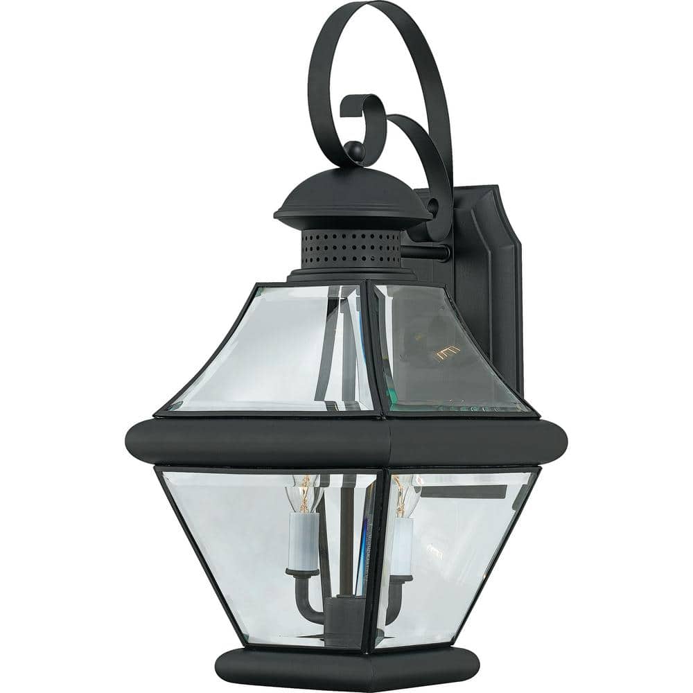 Quoizel Rutledge 19-in H Mystic Black Candelabra Base (E-12) Outdoor Wall Light Quoizel Rutledge 19-in H Mystic Black Candelabra Base (E-12) Outdoor Wall Light