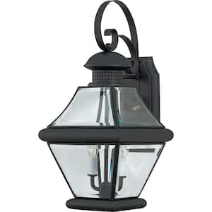 Lawrence 1-Light Mystic Black Outdoor Wall Lantern Sconce