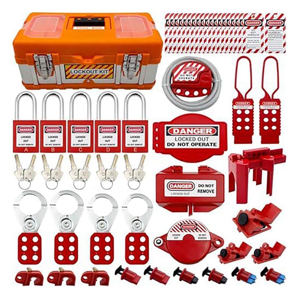 Vrbgify Box Orange Lockout Tagout Kit 9.22 lbs. 2 x 4 x 5 in. Steel PP ...
