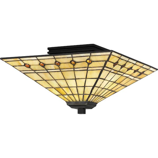 Quoizel Braden 14 in. 2-Light Matte Black Flush Mount