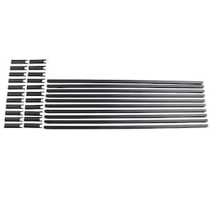 4 ft. Textured Black Aluminum Level Picket and Spacer Set with 42 in. Finished Railing Height