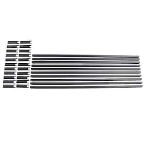 Vista 4 ft. x 36 in. Textured Black Aluminum Level Picket and Spacer Set