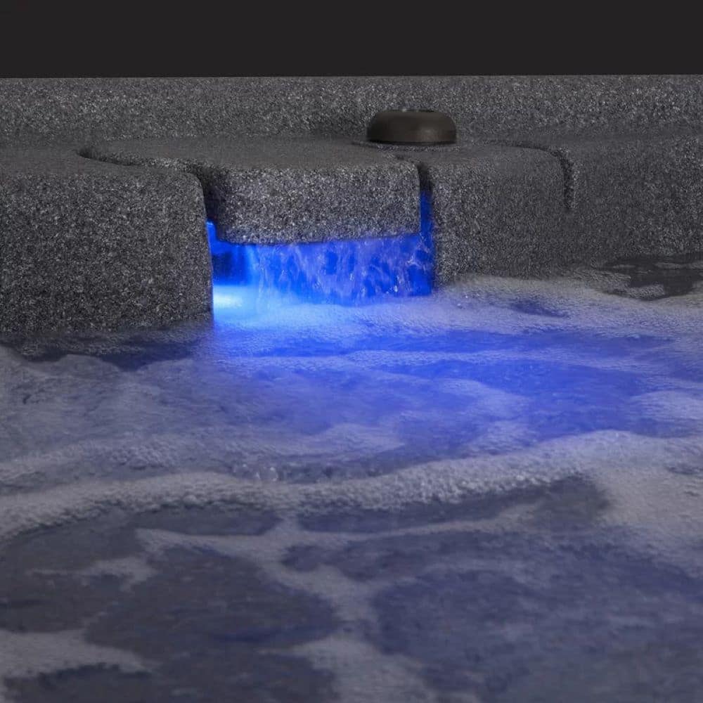 Keystone 4-Person Gray Polyethylene Hot Tub with LED Waterfall