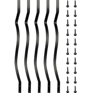 Deck Balusters, 51 Pack, 32.25 in. x 1 in. Iron Metal Spindles, Staircase Railing for Wood & Composite Decks