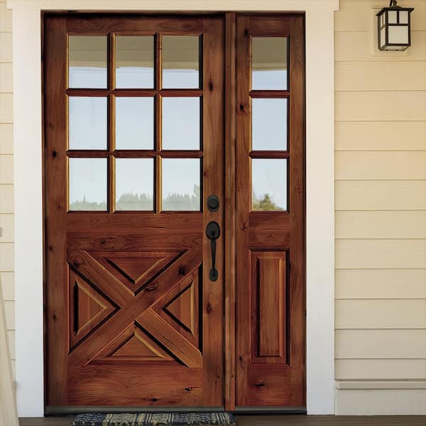 Krosswood Doors 50 in. x 80 in. Alder 2-Panel Left-Hand/Inswing