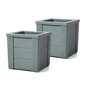 19.5 in. L x 39 in. W x 26 in. H Plastic Lakewood Planter Sage Gray