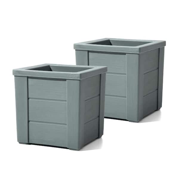 Step2 19.5 in. L x 39 in. W x 26 in. H Plastic Lakewood Planter Sage Gray