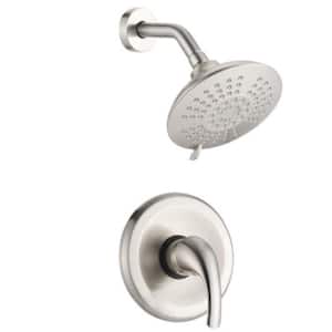 5-Spray Patterns with 2.2 GPM 6 in. Wall Mount Rain Fixed Shower Head in Brushed Nickel