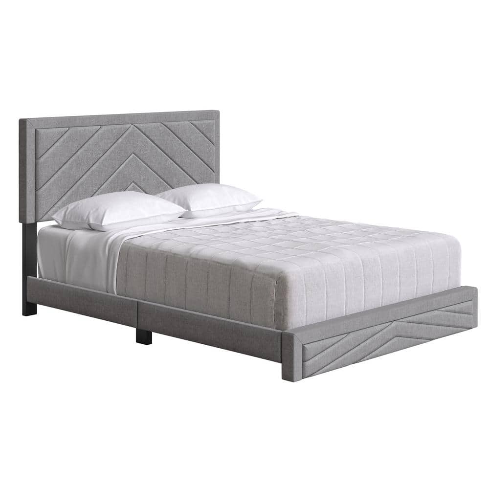 Barcelona King-Size Diagonal Linen Upholstered Platform Bed
