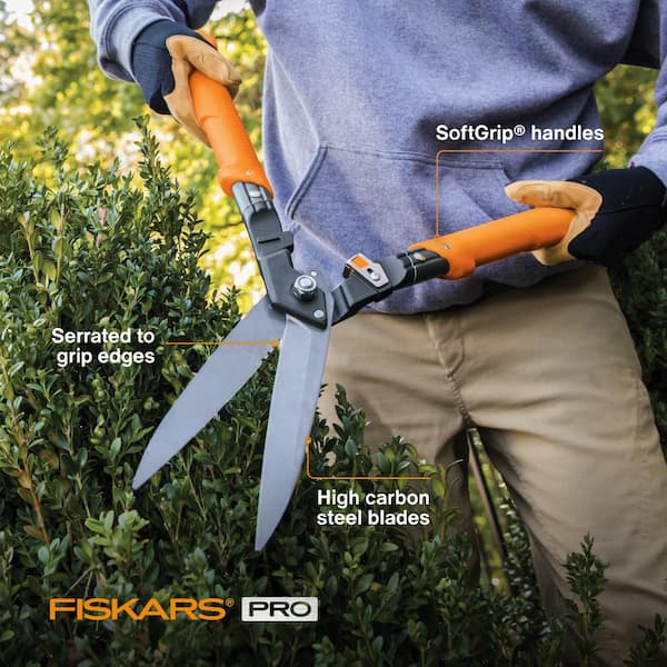 Fiskars Pro 9 in. Steel High Carbon Blades Aluminum Handled Hedge ...