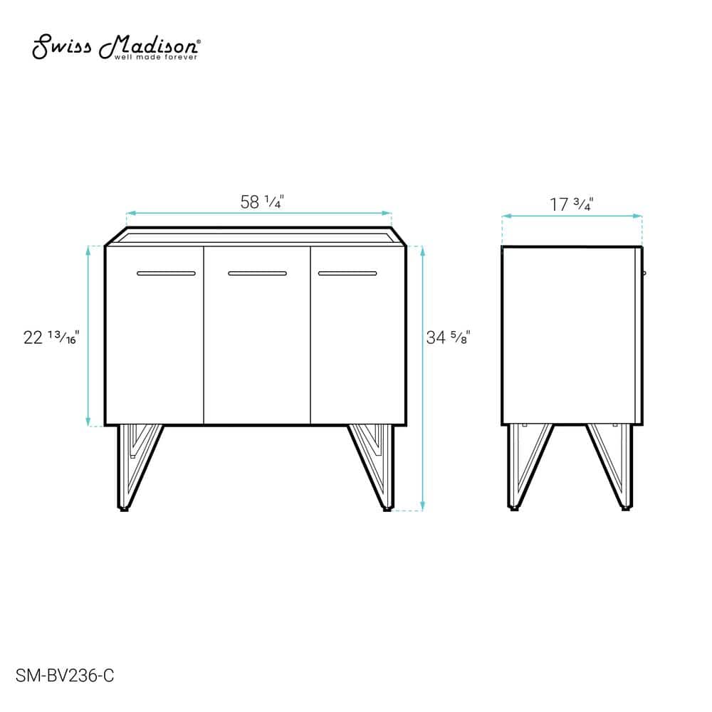 Annecy 60.25" Single Bathroom Vanity Base Only