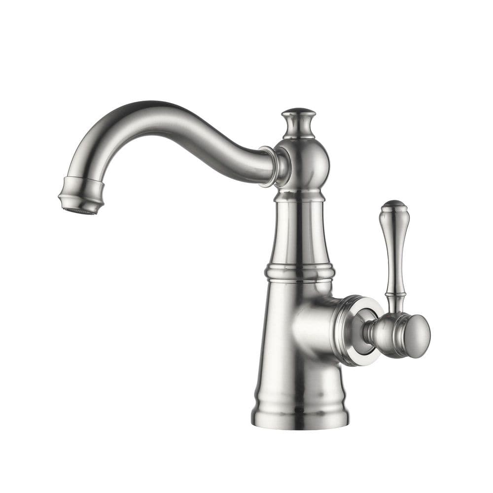 Brass Single Handle Single Hole Bathroom Sink Faucet with Swivel Spout, cUPC Certified Supply Lines in Brushed Nickel price history on PriceWatchPro