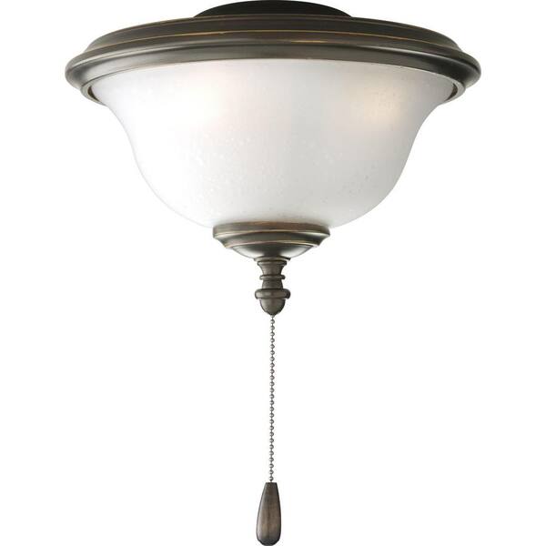 Progress Lighting Ashmore Collection 2-Light Antique Bronze Ceiling Fan Light
