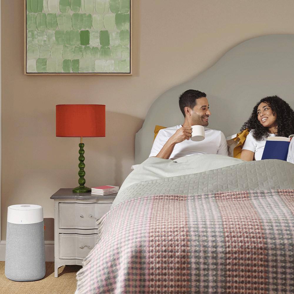 Blue and White HEPA Smart Air Purifier with Alexa