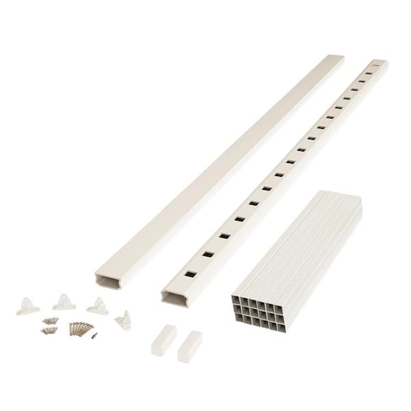 Fiberon BRIO 42 in. x 96 in. (Actual: 42 in. x 94 in.) White PVC Composite Line Railing Kit w/Square Composite Balusters