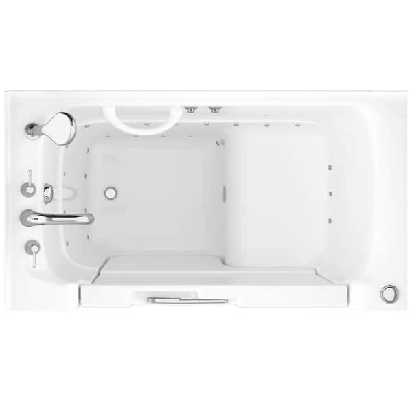 Universal Collection 29 in. L x 52 in. W Left Side Drain Air Jetted Bathtub in White with Aroma and Chroma Therapy