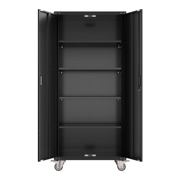 Glass Cabinet With Black Aluminum Frame - 72 x 34 x20 - Inch---Unassembled