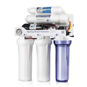 RCC1DP Tankless 5-Stage De-Ionization Reverse Osmosis Water Filtration System for Aquarium with Pump and DI Water Filter