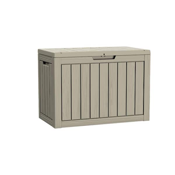 45 Gal. Gray Outdoor Resin Waterproof Deck Box with Lockable Lid