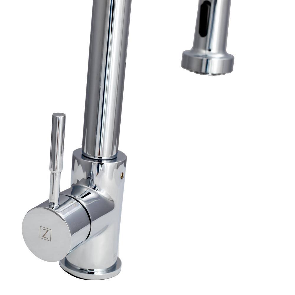 Apollo Chrome Brass Kitchen Faucet with Pull-out Spray