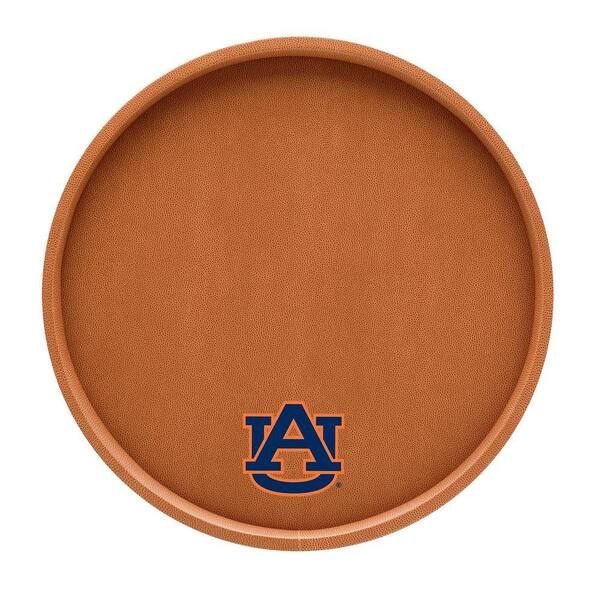 Kraftware Auburn 14 in. Basketball Texture Deluxe Round Serving Tray