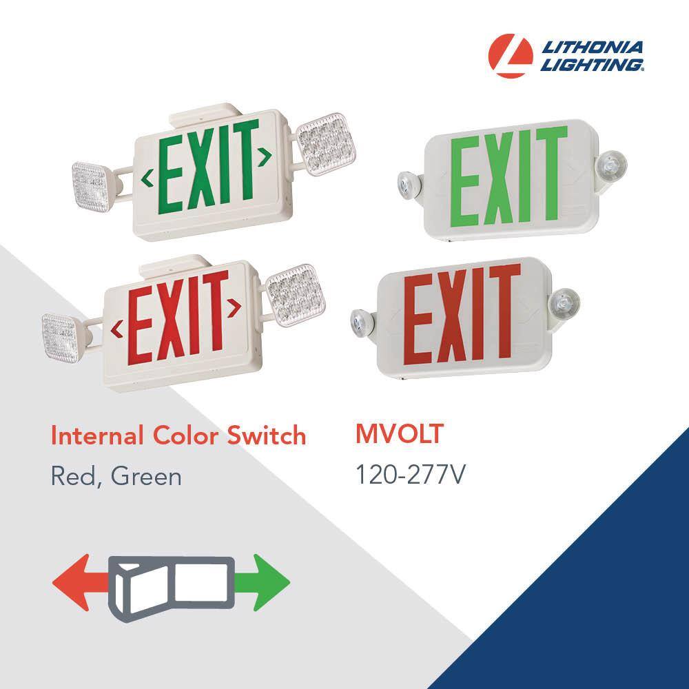 White LED Emergency Exit Sign with Dual Lights