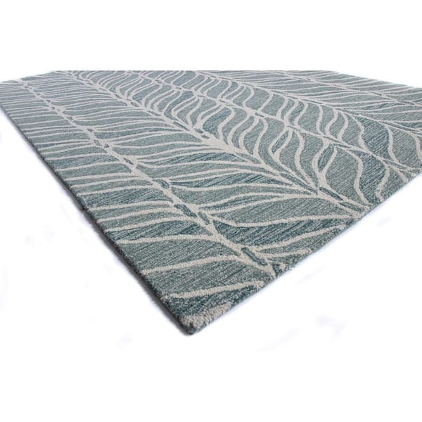 Valencia Teal 9 ft. x 12 ft. Floral Transitional Area Rug