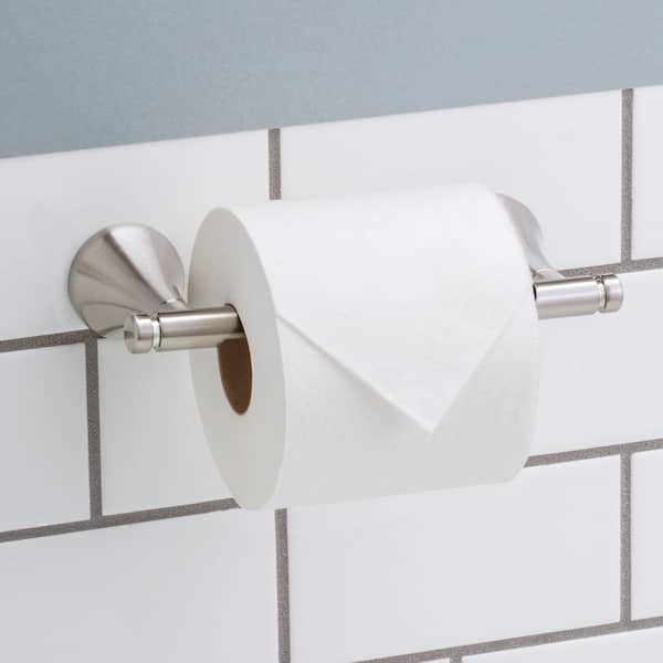 Foundations Design Series Wall Mounted Pivoting Toilet Paper Holder Bath Hardware Accessory in SpotShield Brushed Nickel