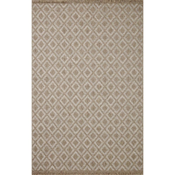 Dawn 2 ft. 3 in. x 7 ft. 7 in. Natural Diamond Indoor/Outdoor Runner Area Rug