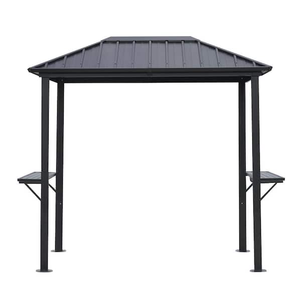 5 ft. x 8 ft. Hardtop Grill Gazebo-Outdoor BBQ Pavilion with Galvanized Steel Roof, for Patio, Backyard, Lawn and Garden