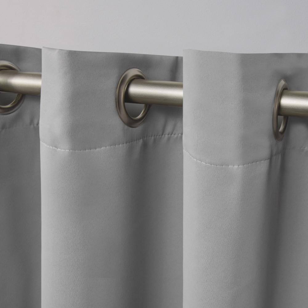 Veridian Grey 108" Blackout Polyester Grommet Window Panels