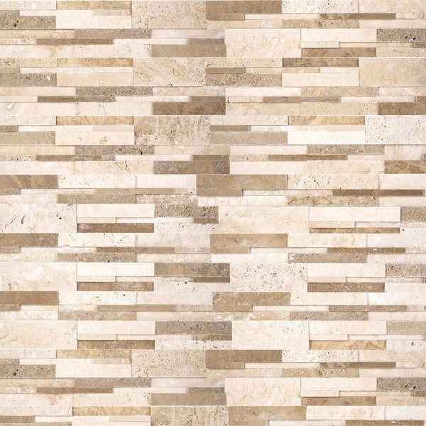 Casa Blend 3D Ledger Panel 6 in. x 24 in. Multi-Finish Travertine Wall Tile (6 sq. ft. / Case)