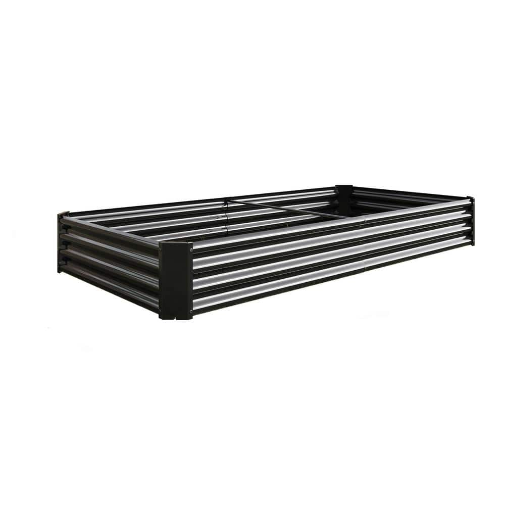 7.6 x 3.7 x 0.98 ft. Outdoor Rectangular Metal Raised Garden Bed, for Flowe